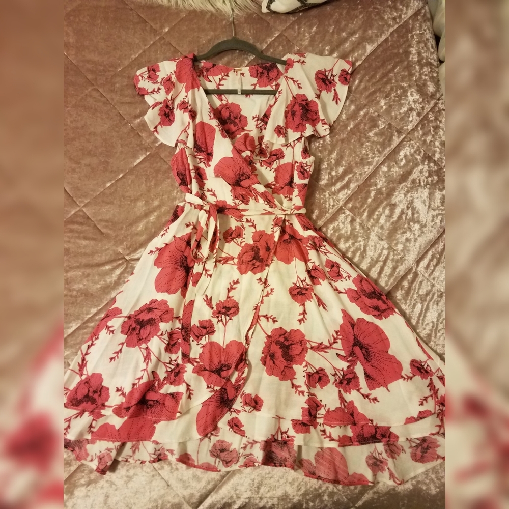 Free People Floral Wrap Dress